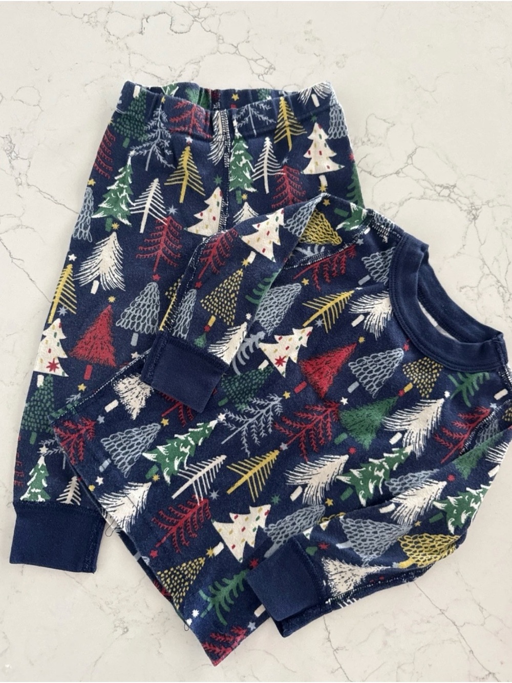 Hannah Andersson Long Sleeve Pajama Set Christmas Tree Size 2T